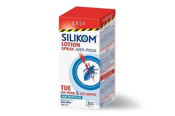 Avec une lotion ou un spray Silikom, vous pouvez vous débarrasser des poux en deux traitements.