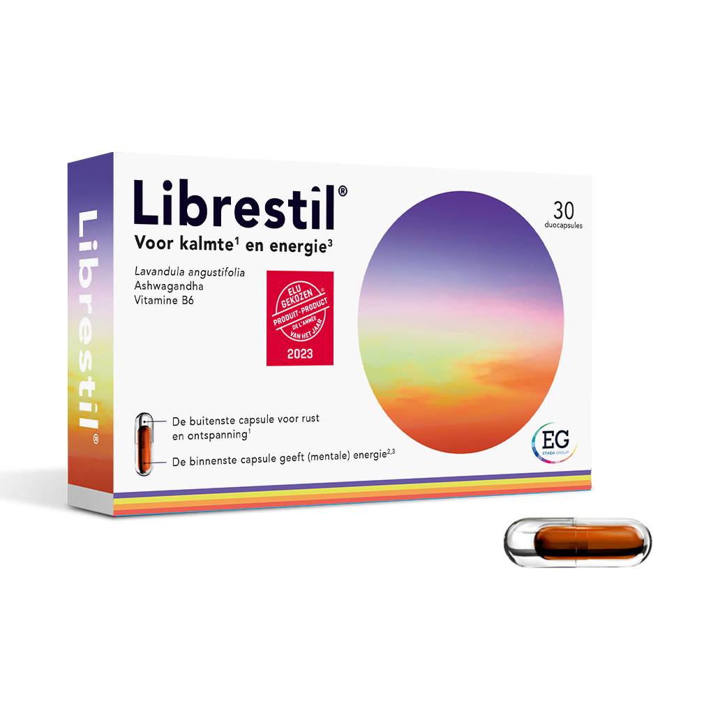 Librestil contient de l'huile essentielle de lavande, de l'Ashwagandha et de la vitamine B6.