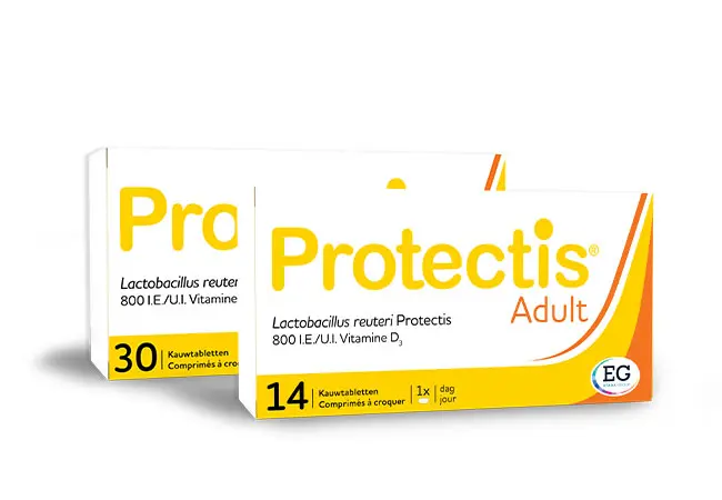 Vitamine D3 in Protectis® Adult, zorgt voor het behoud van een goede werking van het immuunsysteem.