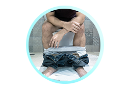 Individuen met aanhoudende diarree en overgeven